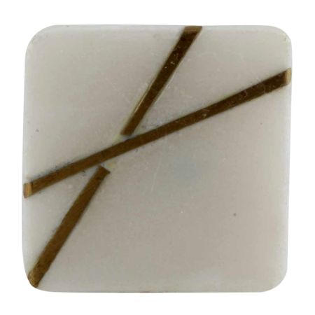 White Square Stone Gold Cross Dresser Knob